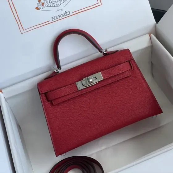 Hermes Mini Kelly Red Top Handle