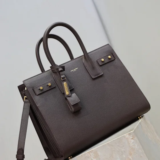 YSL Sac De Jour Dark Brun Tophåndtag