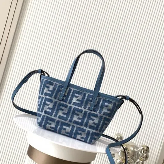Fendi Mini Fendi Roll Tote Bag Light Blue Tote Bag