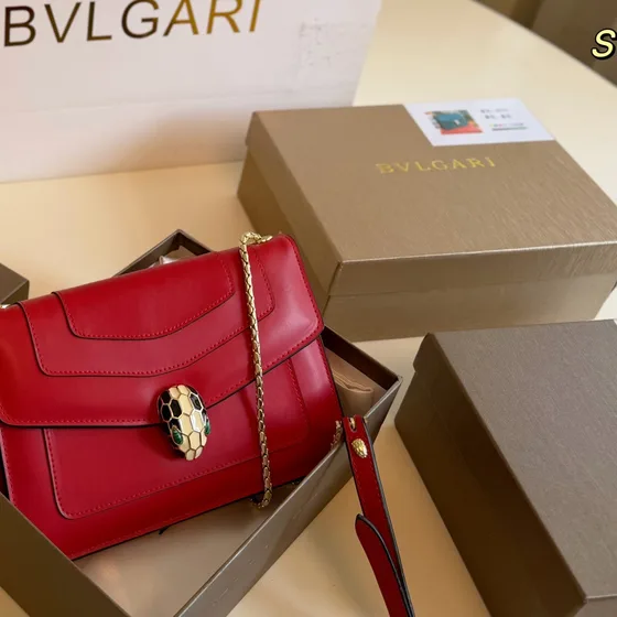 Bvlgari Serpenti Forever Multiple Colors Showcased Red Nude Pin Crossbody