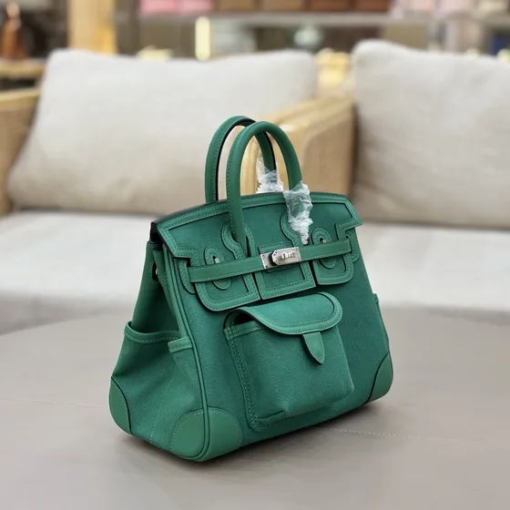 Hermes Birkin 25 Cargo Green Top Handle