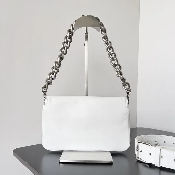 Balenciaga Bb Soft Small Flap Bag White Shoulder Bag