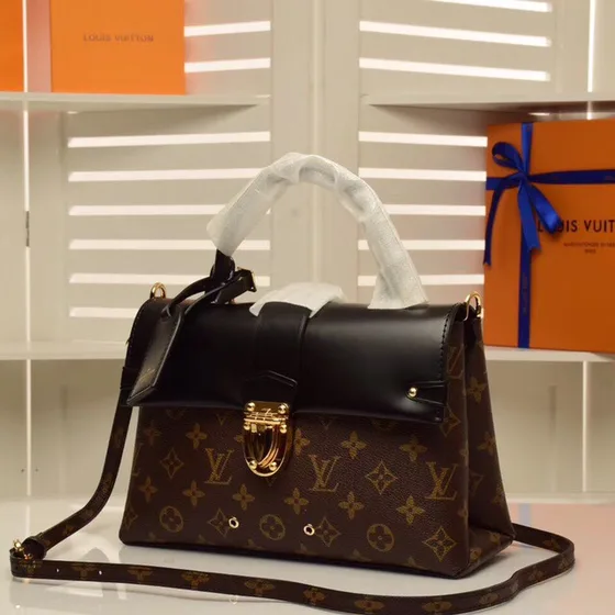 Louis Vuitton One Handle Brown Black Top Handle