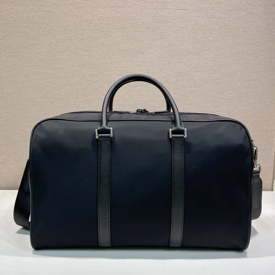 Prada Re-Nailon And Saffiano Piel Travel Duffel Bag Negro Crossbody