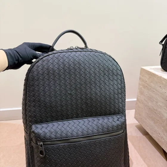 Bottega Veneta Intrecciato Piel Mochila Dark Gray Mochila
