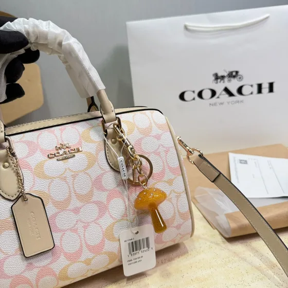Coach Rowan Satchel Blanc/Light Bleu Crossbody