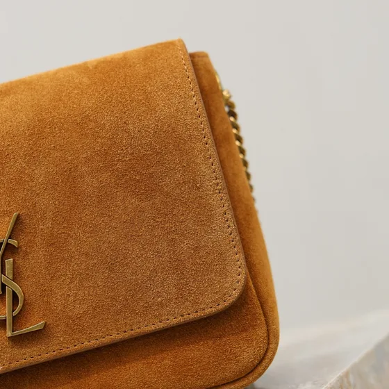 YSL Niki Medium Camurça Chain Bag Cinnamon Marrom Crossbody
