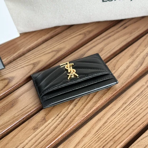 YSL Cassandre Matelassé Card Holder Schwarz Card Holder