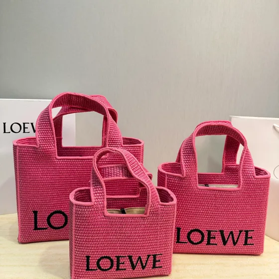 Loewe Logo Raffia Tote Bag Natural/สีครีม Tote Bag