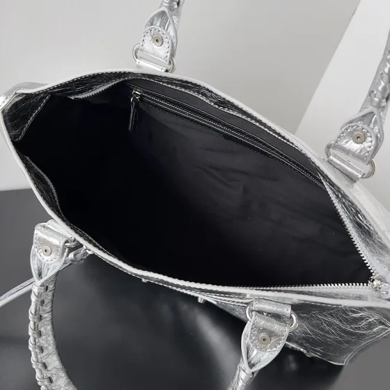 Balenciaga Le City Bag Plateado Asa superior
