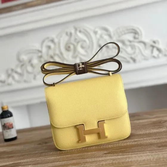 Hermes Constance Yellow Crossbody