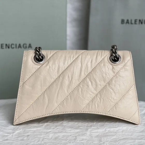 Balenciaga Crush Chain Wallet Beige Woc