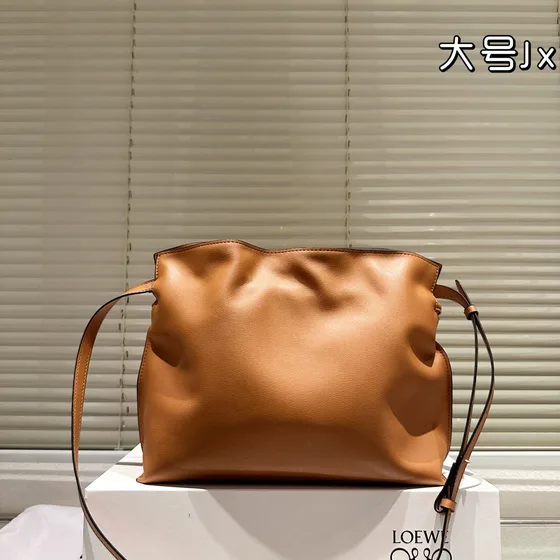 Loewe Flamenco Purse Clutch Brown Crossbody