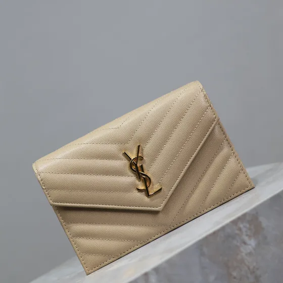 YSL Cassandre Matelassé Envelope Chain Wallet Be Woc