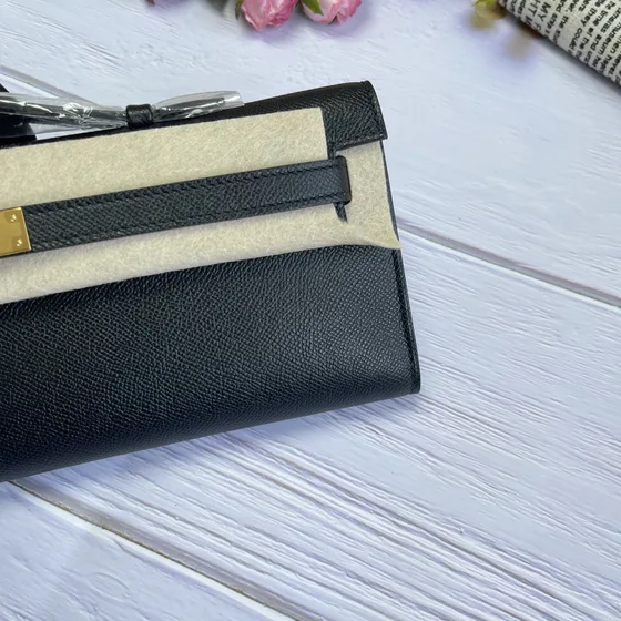 Hermes Kelly To Go Чёрный Кошелёк