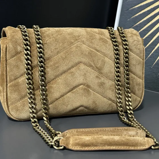 YSL Cassandre Envelope Chain Bag Бежевый Crossbody