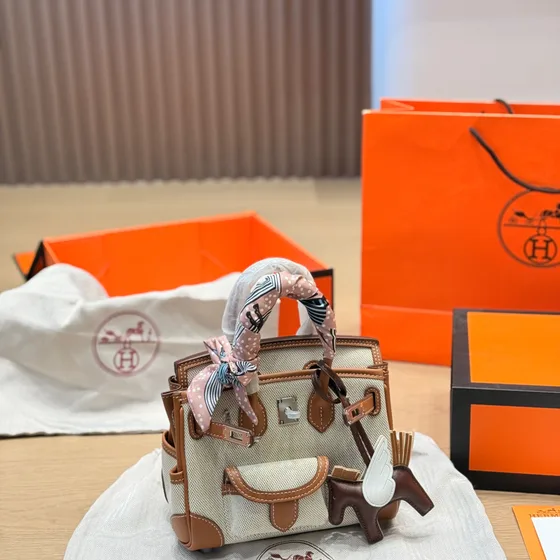 Hermes Birkin Cargo Bej/Kahverengi Üst sap