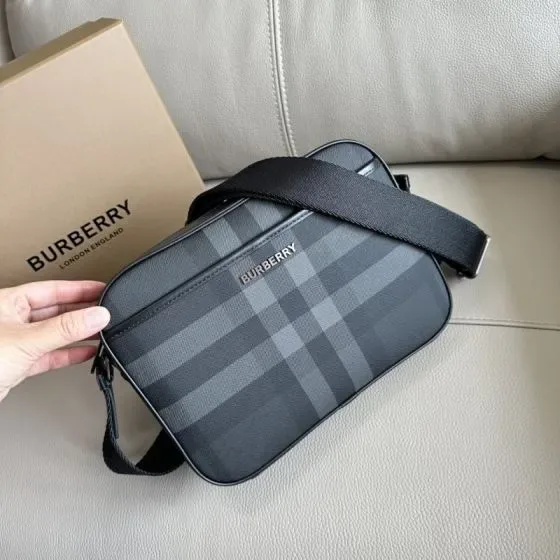 Burberry Check Crossbody Bag Charcoal Crossbody