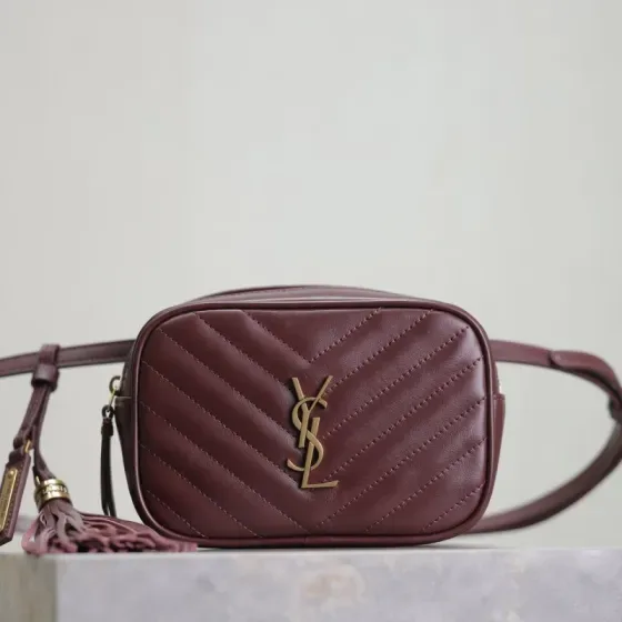 YSL Lou Belt Bag Burgundy Belt Bag