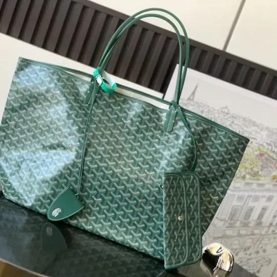 Goyard Saint Louis Gm Green Tote Bag