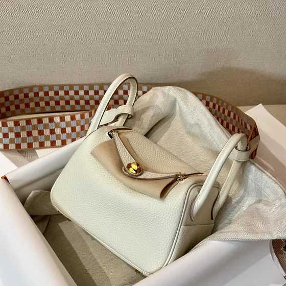 Hermes Lindy Mini White Shoulder Bag