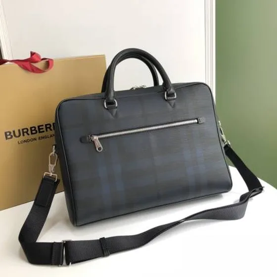 Burberry London Valigetta Dark charcoal check business