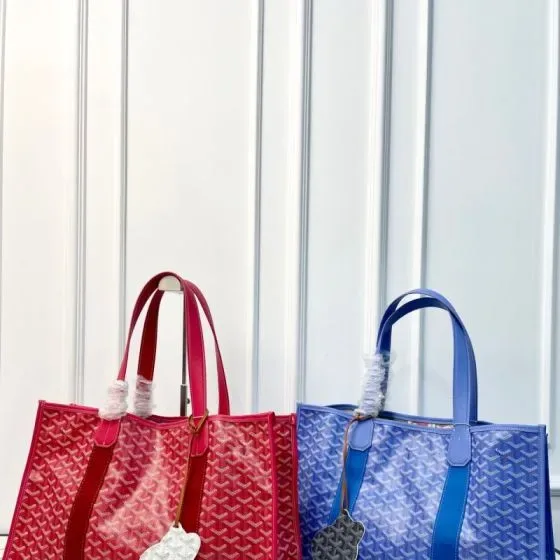 Goyard Villette Tote Red Blue Tote Bag