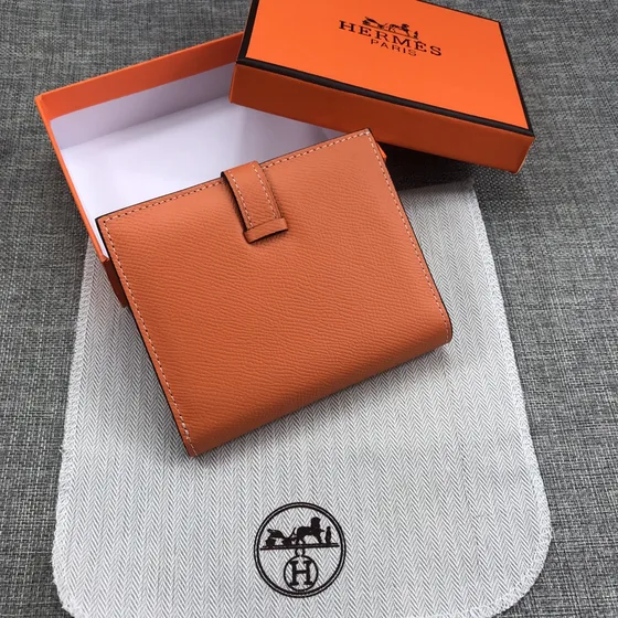 Hermes Bearn Compact Wallet Orange Wallet