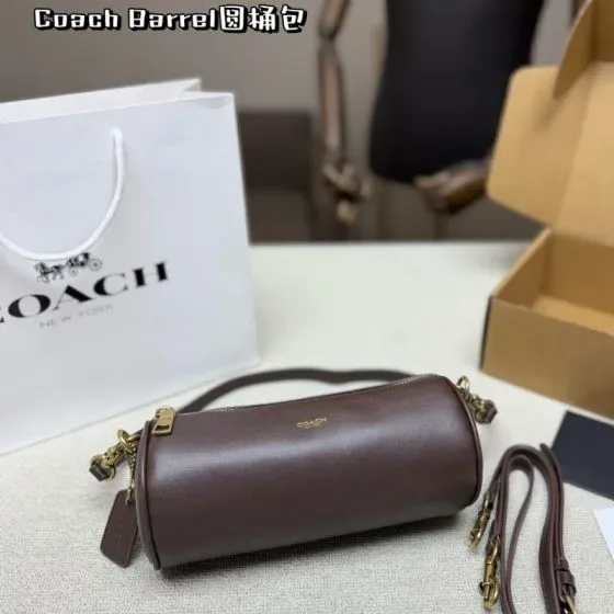 Coach Barrel Bag Dark Brown Crossbody