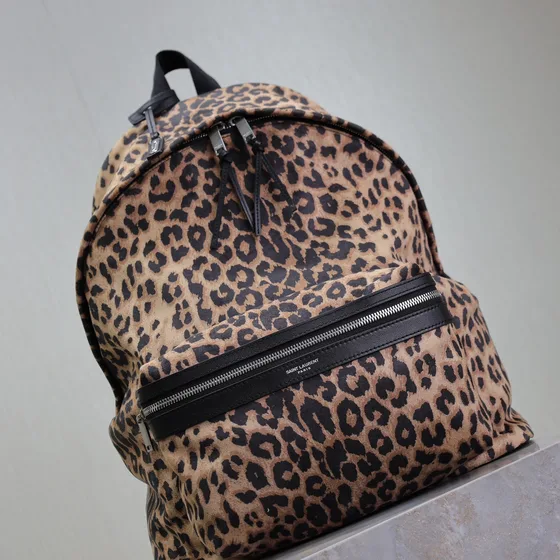 YSL City Backpack Leopard Print Backpack