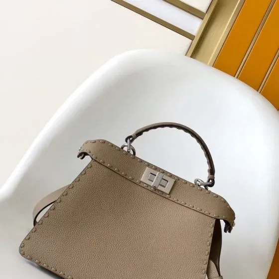 Fendi Peekaboo Iseeu Small Selleria Beige Top Handle