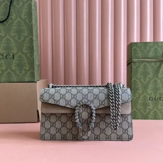 Gucci Dionysus Gg Supreme Small Shoulder Bag Beige Ebony Shoulder Bag