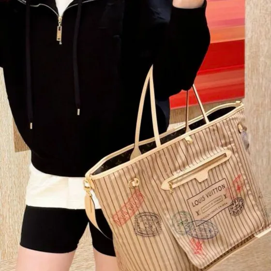 Louis Vuitton Neverfull Beige Tote Bag