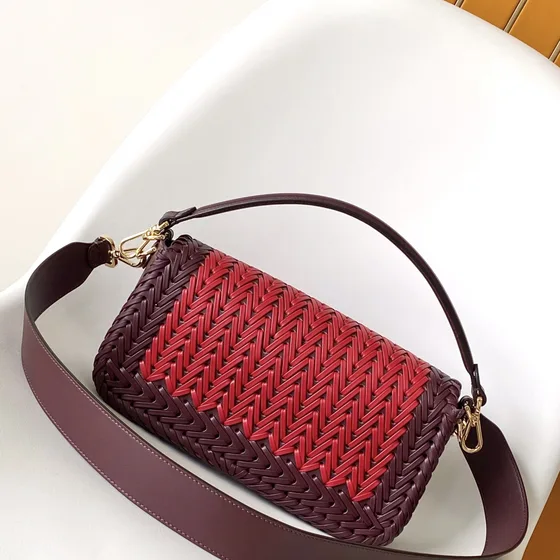 Fendi Baguette Burgundy Red Shoulder Bag
