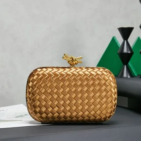 Bottega Veneta Knot Clutch Gold Clutch