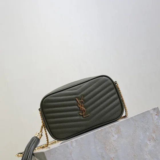 YSL Lou Mini Camera Bag Dark Green Crossbody