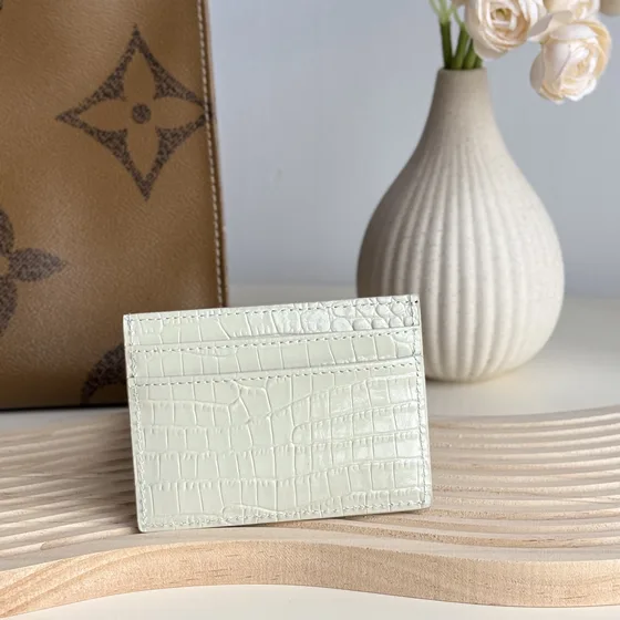 YSL Monogram Card Holder White Card Holder