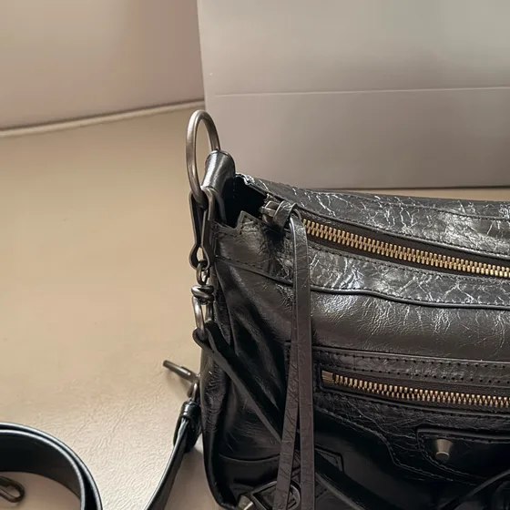 Balenciaga Le Cagole Metallic Dark Gray Hobo