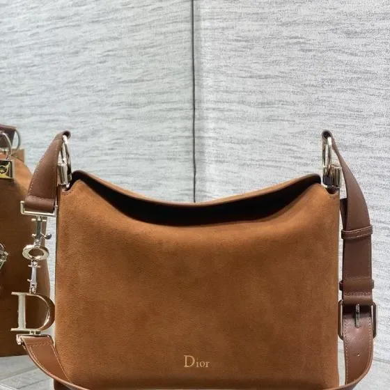Dior Dior Suede Hobo Messenger Brown Hobo