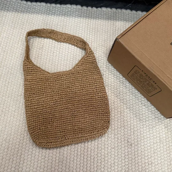 Coach Straw Small Tote Bej Tote çanta