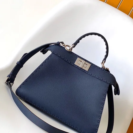 Fendi Peekaboo Iseeu Navy Blue Top Handle