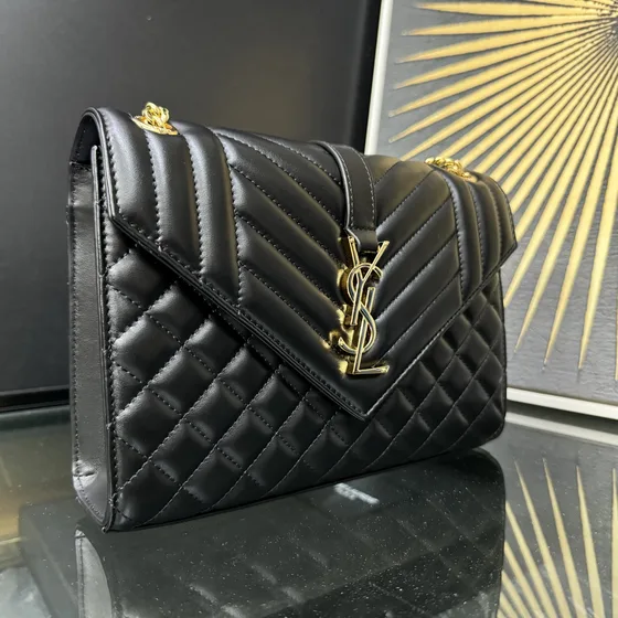 YSL Envelope Medium Chain Bag Negro Bolso bandolera