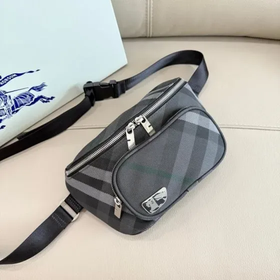 Burberry Check Bum Bag Charcoal Grey Belt Bag