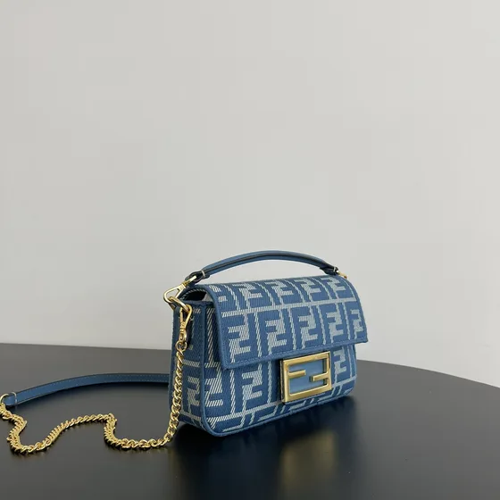 Fendi Baguette Mini Blue Crossbody