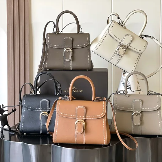 Delvaux Brillant Mini Horizon Multiple Colors Black White Tan Grey Top Handle