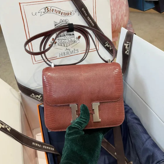 Hermes Constance Gris Crossbody