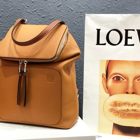 Loewe Goya Small Backpack Warm Desert Caramel Brown Backpack