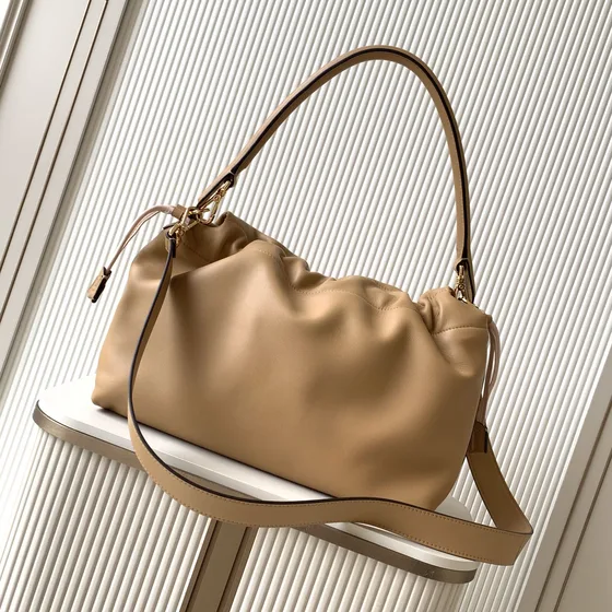 Fendi Mamma Baguette Large Beige Shoulder Bag