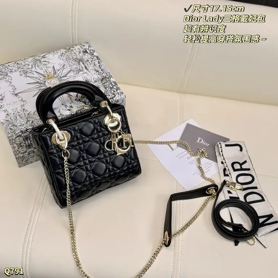 Dior Lady Dior Micro Hvit 17.15cm Tophåndtak