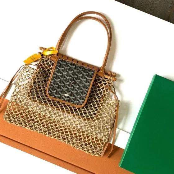 Goyard Aligre Net Bag Beige Brown Tote Bag